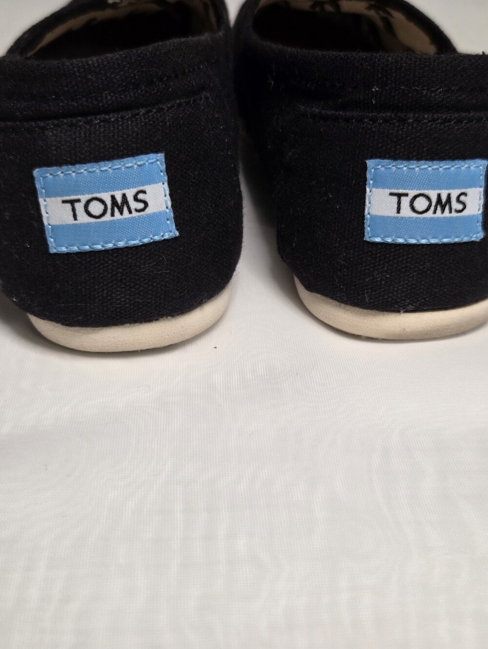 TOMS Black Canvas Slip-On Shoes - Picture 3 of 4